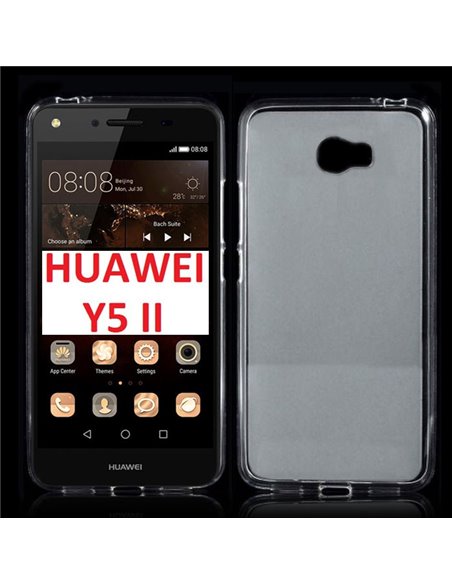 CUSTODIA GEL TPU SILICONE per HUAWEI Y5 II, Y6 II COMPACT COLORE BIANCO TRASPARENTE