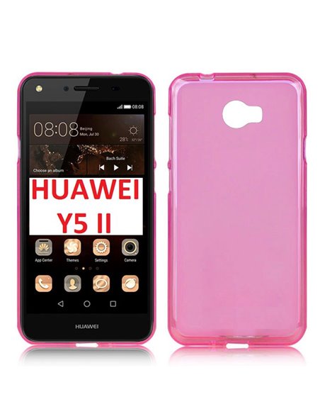 CUSTODIA GEL TPU SILICONE per HUAWEI Y5 II, Y6 II COMPACT COLORE ROSA TRASPARENTE