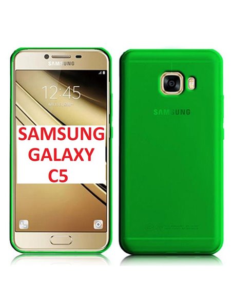 CUSTODIA GEL TPU SILICONE per SAMSUNG SM-C5000 GALAXY C5 COLORE VERDE TRASPARENTE