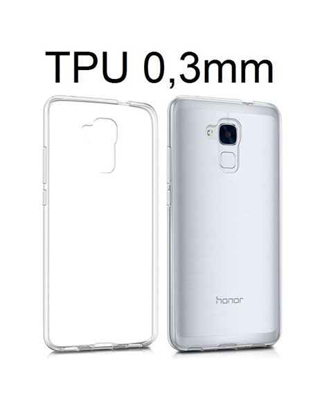 CUSTODIA GEL TPU SILICONE ULTRA SLIM 0,3mm TRASPARENTE per HUAWEI GT3, HONOR 5C, HONOR 7 LITE