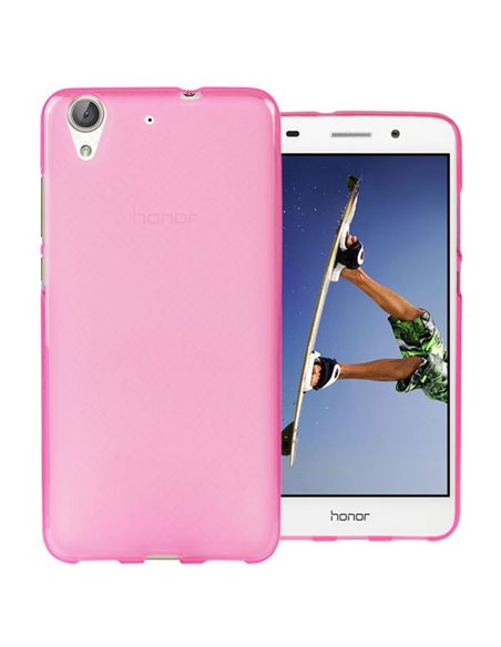 CUSTODIA GEL TPU SILICONE per HUAWEI Y6 II, HONOR 5A, HONOR HOLLY 3 COLORE ROSA TRASPARENTE