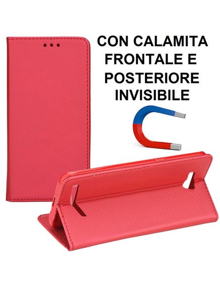 CUSTODIA per HUAWEI Y3 II, Y3 PRO, Y3 II PRO - FLIP ORIZZONTALE con CHIUSURA MAGNETICA INVISIBILE, STAND E INTERNO IN TPU ROSSO