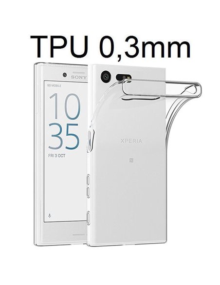 CUSTODIA GEL TPU SILICONE ULTRA SLIM 0,3mm TRASPARENTE per SONY XPERIA X COMPACT