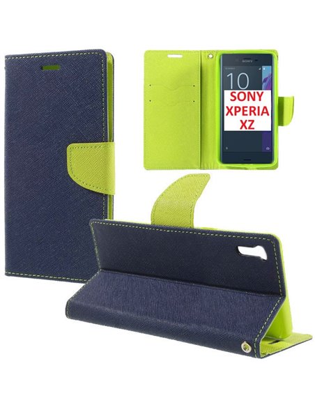 CUSTODIA per SONY XPERIA XZ (F8331), XPERIA XZs (G8231) - FLIP ORIZZONTALE CON INTERNO IN TPU SILICONE, STAND E PORTA CARTE COLO