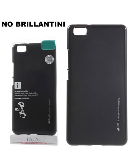 CUSTODIA GEL TPU SILICONE per HUAWEI ASCEND P8 COLORE NERO ALTA QUALITA' MERCURY I-JELLY BLISTER (NO BRILLANTINI)