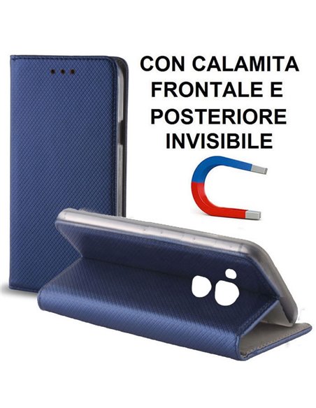 CUSTODIA FLIP ORIZZONTALE per HUAWEI NOVA PLUS con CHIUSURA MAGNETICA INVISIBILE, STAND ED INTERNO IN TPU SILICONE BLU