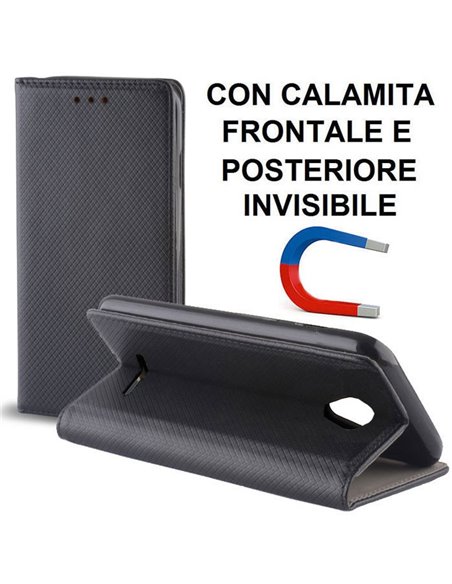 CUSTODIA FLIP ORIZZONTALE per ZTE BLADE A310 con CHIUSURA MAGNETICA INVISIBILE, STAND ED INTERNO IN TPU SILICONE COLORE NERO