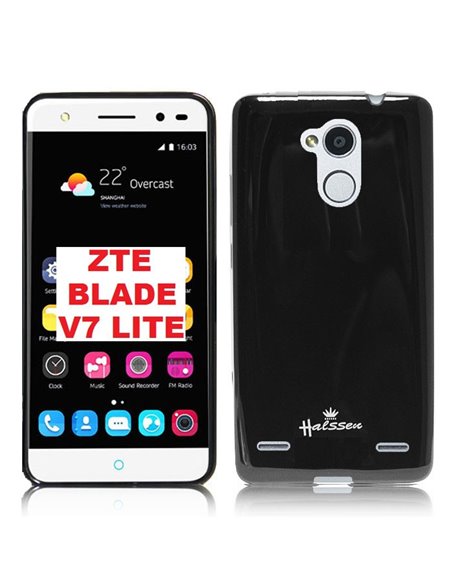 CUSTODIA GEL TPU SILICONE LUCIDA per ZTE BLADE V7 LITE COLORE NERO HALSSEN