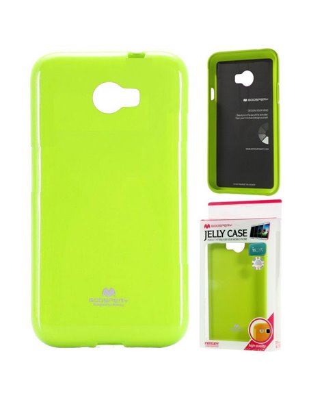 CUSTODIA GEL TPU SILICONE per HUAWEI Y5 II, Y6 II COMPACT COLORE VERDE LUCIDO CON GLITTER ALTA QUALITA' MERCURY BLISTER