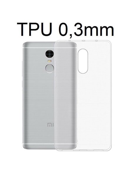 CUSTODIA GEL TPU SILICONE ULTRA SLIM TRASPARENTE 0,3mm per XIAOMI REDMI NOTE 4, REDMI NOTE 4X