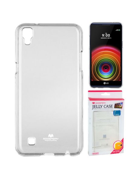 CUSTODIA GEL TPU SILICONE TRASPARENTE per LG X POWER, K220 ALTA QUALITA' MERCURY BLISTER