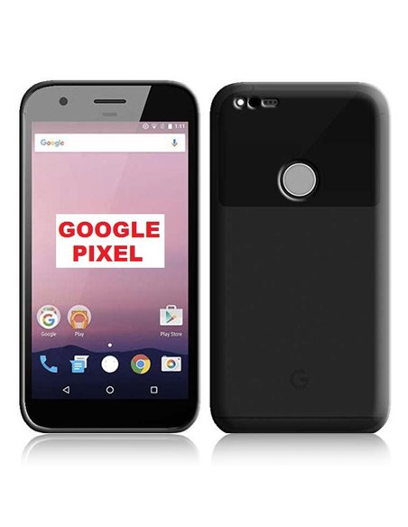 CUSTODIA GEL TPU SILICONE per GOOGLE PIXEL - 5' POLLICI COLORE NERO TRASPARENTE