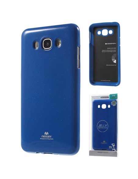 CUSTODIA GEL TPU SILICONE per SAMSUNG SM-J710F GALAXY J7 2016 COLORE BLU LUCIDO CON GLITTER ALTA QUALITA' MERCURY