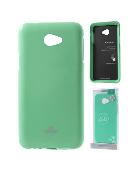 CUSTODIA per LG K5, X220 IN GEL TPU SILICONE COLORE VERDE ACQUA LUCIDO CON GLITTER ALTA QUALITA' MERCURY BLISTER