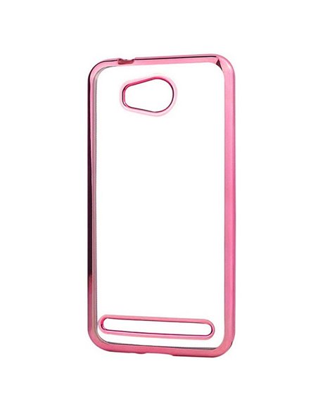 CUSTODIA per HUAWEI Y3 II, Y3 PRO, Y3 II PRO IN GEL TPU SILICONE TRASPARENTE CON CORNICE COLORE FUCSIA