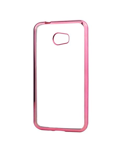 CUSTODIA GEL TPU SILICONE per HUAWEI Y5 II, Y6 II COMPACT TRASPARENTE CON CORNICE COLORE FUCSIA