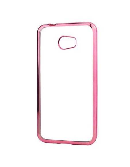 CUSTODIA GEL TPU SILICONE per HUAWEI Y5 II, Y6 II COMPACT TRASPARENTE CON CORNICE COLORE FUCSIA