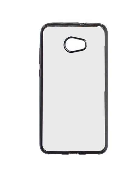 CUSTODIA GEL TPU SILICONE per HUAWEI Y5 II, Y6 II COMPACT TRASPARENTE CON CORNICE COLORE NERO