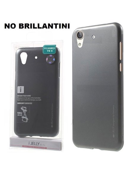 CUSTODIA GEL TPU SILICONE per HUAWEI Y6 II, HONOR 5A COLORE GRIGIO ALTA QUALITA' MERCURY I-JELLY BLISTER (NO BRILLANTINI)