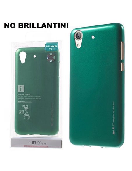 CUSTODIA GEL TPU SILICONE per HUAWEI Y6 II, HONOR 5A COLORE VERDE ALTA QUALITA' MERCURY I-JELLY BLISTER (NO BRILLANTINI)