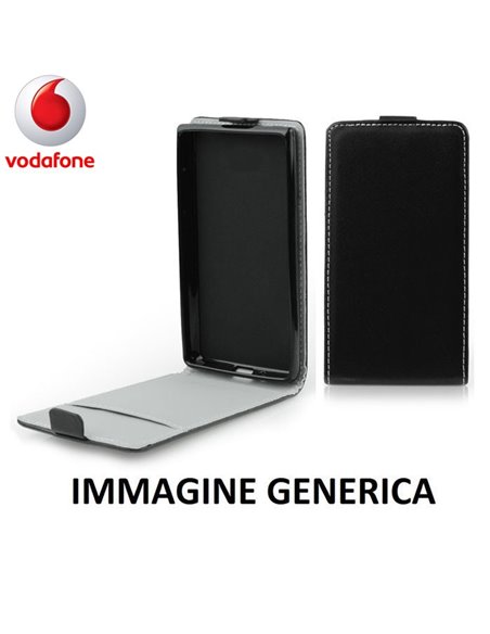 CUSTODIA FLIP VERTICALE SLIM SIMILPELLE per VODAFONE SMART PLATINUM 7 CON INTERNO IN TPU SILICONE COLORE NERO