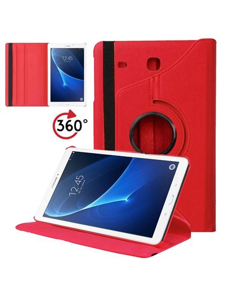 CUSTODIA FLIP ORIZZONTALE SIMILPELLE GIREVOLE per SAMSUNG SM-T280 GALAXY TAB A 7.0 (2016), SM-T285 COLORE ROSSO