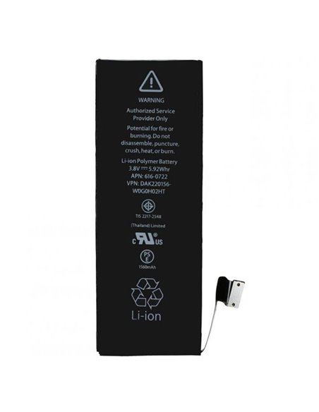 BATTERIA OEM per APPLE IPHONE 5s - APN 616-0722 - 1560 mAh LI-ION BULK (NO LOGO APPLE)