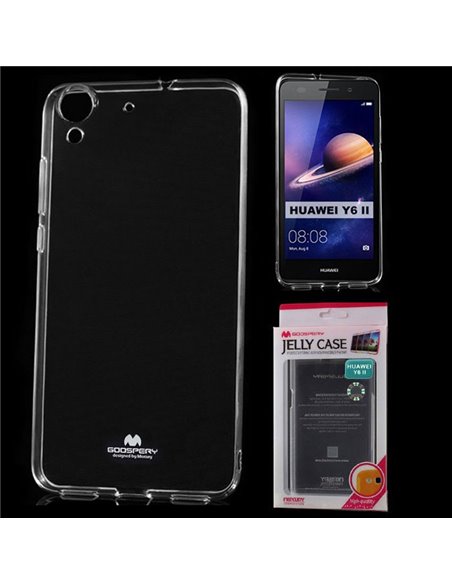 CUSTODIA GEL TPU SILICONE TRASPARENTE per HUAWEI Y6 II, HONOR 5A ALTA QUALITA' MERCURY JELLY BLISTER