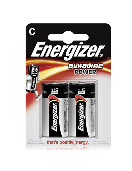 BATTERIA 1/2 TORCIA C 1,5V ALKALINE POWER LR14 CONFEZIONE 2 PEZZI ENERGIZER