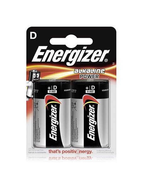 BATTERIA TORCIA D 1,5V ALKALINE POWER LR20 CONFEZIONE 2 PEZZI ENERGIZER