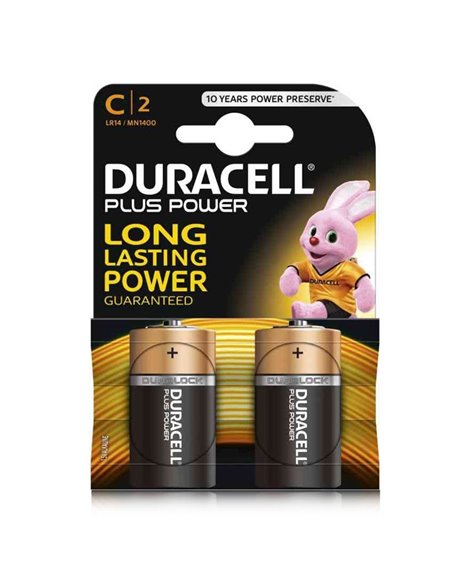 BATTERIA 1/2 TORCIA C 1,5V PLUS POWER MN1400 LR14 CONFEZIONE 2 PEZZI DURACELL