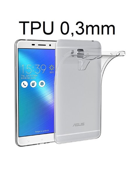 CUSTODIA per ASUS ZENFONE 3 LASER (ZC551KL), 5.5' POLLICI IN GEL TPU SILICONE ULTRA SLIM 0,3mm TRASPARENTE