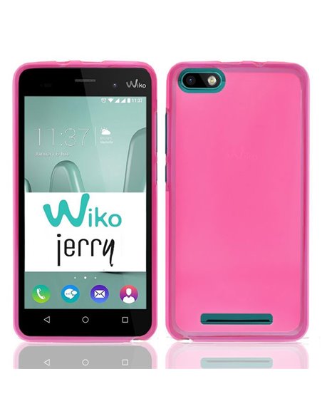 CUSTODIA per WIKO JERRY IN GEL TPU SILICONE per COLORE ROSA TRASPARENTE