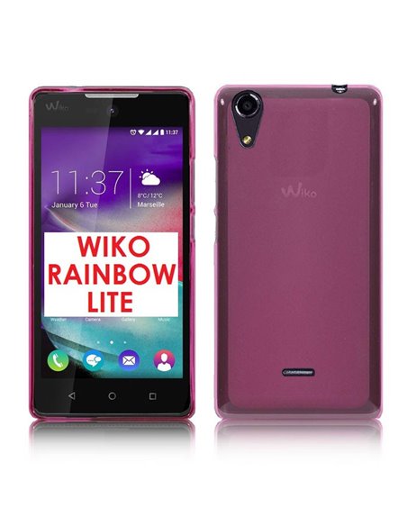 CUSTODIA per WIKO RAINBOW LITE 4G IN GEL TPU SILICONE COLORE ROSA TRASPARENTE