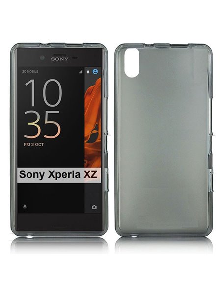 CUSTODIA per SONY XPERIA XZ (F8331), XPERIA XZs (G8231) IN GEL TPU SILICONE COLORE NERO TRASPARENTE