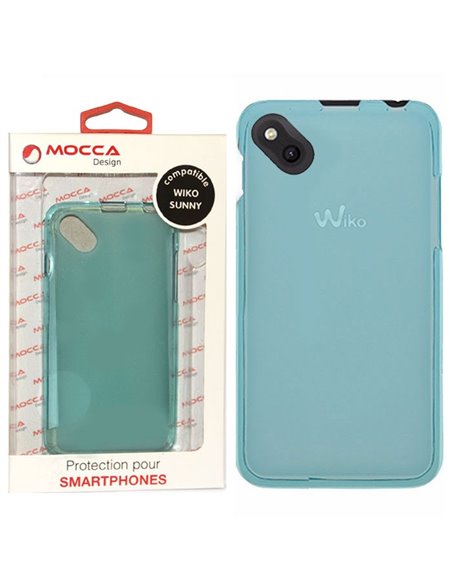 CUSTODIA per WIKO SUNNY IN GEL TPU SILICONE COLORE AZZURRO MOCCA BLISTER