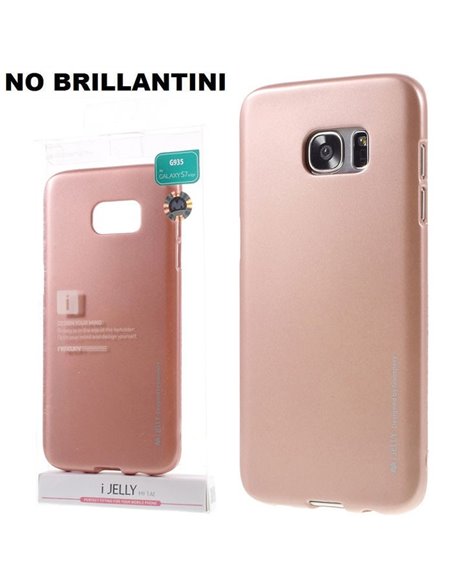 CUSTODIA per SAMSUNG SM-G935 GALAXY S7 EDGE IN GEL TPU SILICONE ROSAORO ALTA QUALITA' MERCURY I-JELLY (NO BRILLANTINI)