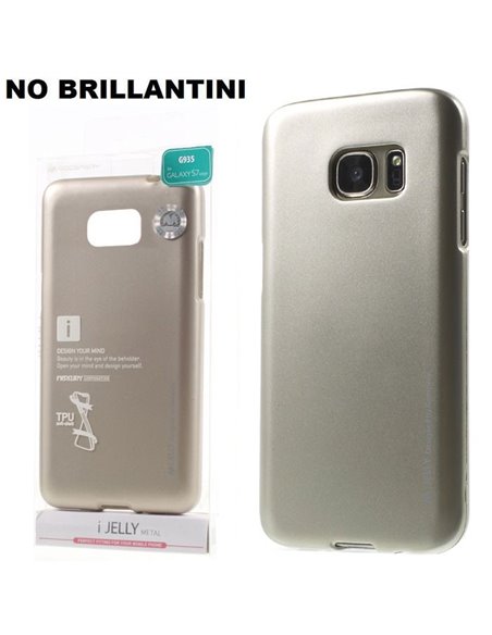 CUSTODIA per SAMSUNG SM-G935 GALAXY S7 EDGE IN GEL TPU SILICONE ORO ALTA QUALITA' MERCURY I-JELLY BLISTER (NO BRILLANTINI)