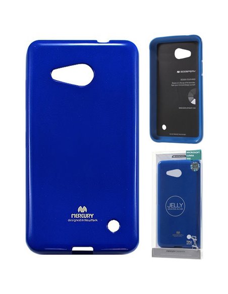 CUSTODIA per MICROSOFT LUMIA 550 IN GEL TPU SILICONE COLORE BLU LUCIDO CON GLITTER ALTA QUALITA' MERCURY BLISTER