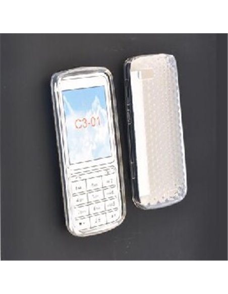 CUSTODIA GEL TPU SILICONE SEMI-RIGIDA per NOKIA C3-01 COLORE BIANCO