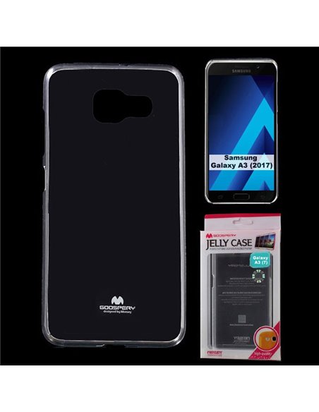 CUSTODIA per SAMSUNG SM-A320 GALAXY A3 (2017) IN GEL TPU SILICONE TRASPARENTE ALTA QUALITA' MERCURY BLISTER