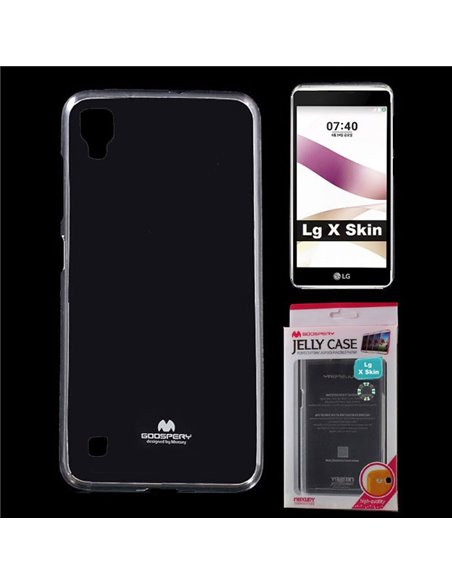 CUSTODIA per LG X SKIN IN GEL TPU SILICONE TRASPARENTE ALTA QUALITA' MERCURY BLISTER