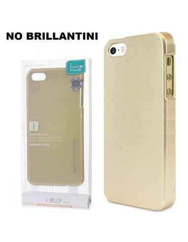 CUSTODIA per APPLE IPHONE SE, IPHONE 5S, IPHONE 5 IN GEL TPU SILICONE COLORE ORO ALTA QUALITA' MERCURY BLISTER (NO BRILLANTINI)
