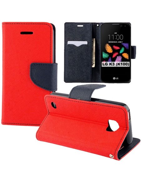 CUSTODIA per LG K3 (K100), LG K3 DUAL SIM (K100DS) - FLIP ORIZZONTALE CON INTERNO IN TPU SILICONE, STAND E CHIUSURA MAGNETICA RO