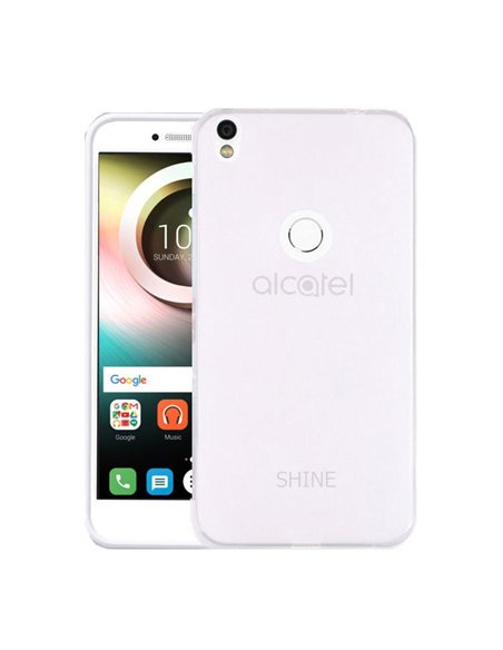 CUSTODIA per ALCATEL ONE TOUCH SHINE LITE, OT-5080X IN GEL TPU SILICONE COLORE BIANCO TRASPARENTE