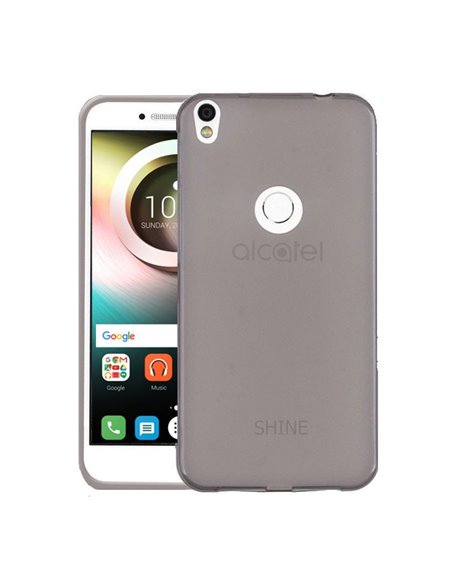 CUSTODIA per ALCATEL ONE TOUCH SHINE LITE, OT-5080X IN GEL TPU SILICONE COLORE NERO TRASPARENTE