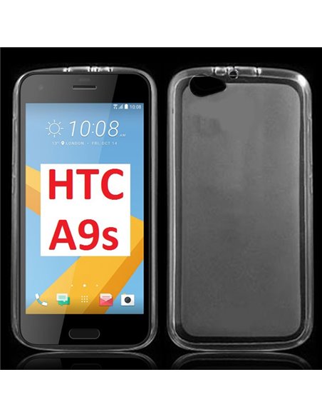 CUSTODIA per HTC ONE A9s IN GEL TPU SILICONE COLORE BIANCO TRASPARENTE