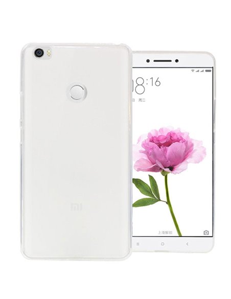 CUSTODIA per XIAOMI MI MAX, MI MAX PRIME IN GEL TPU SILICONE COLORE BIANCO TRASPARENTE