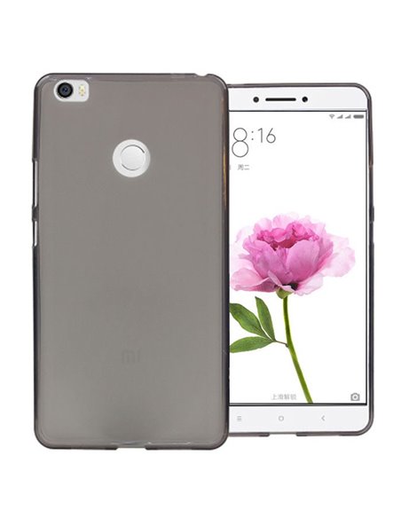 CUSTODIA per XIAOMI MI MAX, MI MAX PRIME IN GEL TPU SILICONE COLORE NERO TRASPARENTE