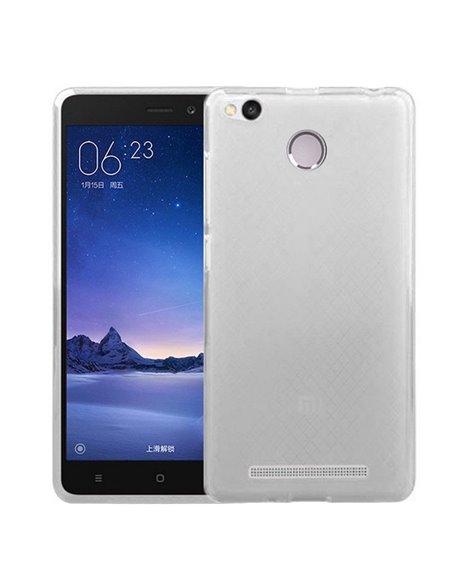 CUSTODIA per XIAOMI REDMI 3 PRO, REDMI 3S, REDMI 3X, REDMI 3S PRIME IN GEL TPU SILICONE COLORE BIANCO TRASPARENTE